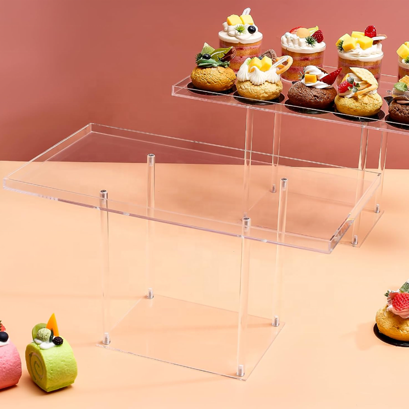 Acrylic Dessert Display Riser Serving Tray Cupcake Stand Display For Wedding Party