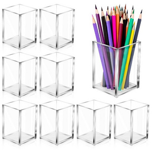 Wholesale Acrylic Pen Holder Cup Makeup Brush Holder Acrylic Organizer