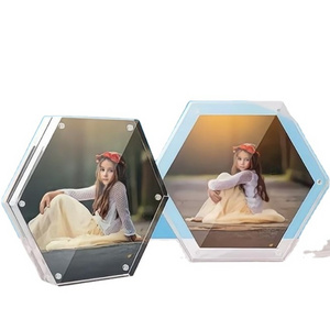 Factory Custom Acrylic Hexagonal picture frame magnetic photo frame