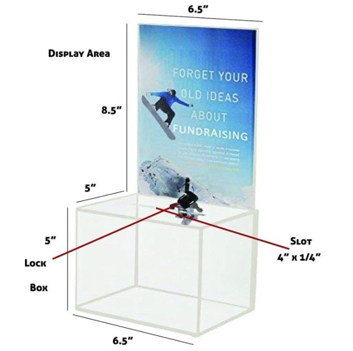 Wholesale Clear Acrylic Donation Box decorative money donation acrylic box