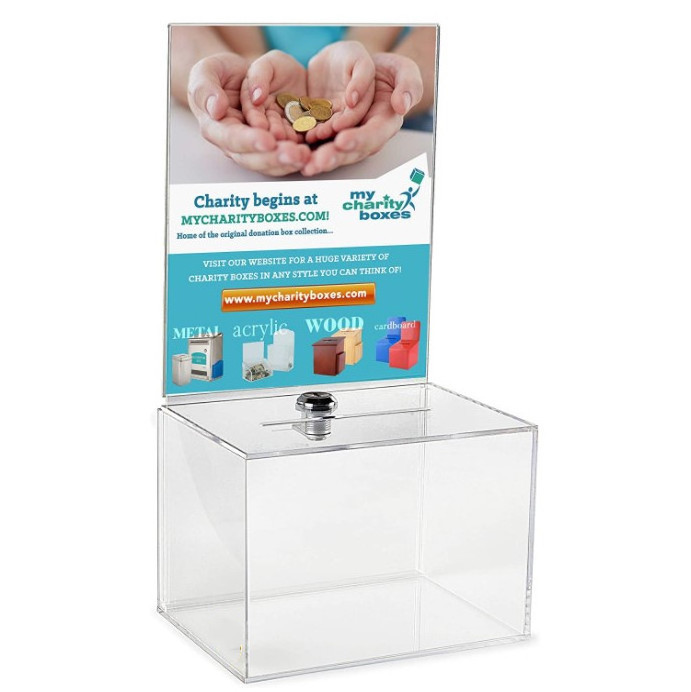 Wholesale Clear Acrylic Donation Box decorative money donation acrylic box