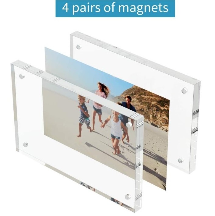 5x7 inch clear acrylic magnetic photo frames for home decorate