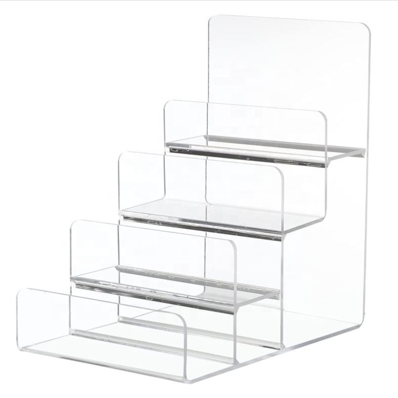 Transparent  Desktop Multi- layer Acrylic Handbag Purse Display Stand Acrylic Wallet Display Stand