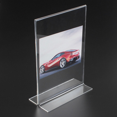 manufacture acrylic table stand menu holder, T shape sign holder manufacturer