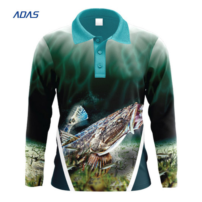 Custom Quick Dry Fishing Shirts, Wholesale Fishing Shirt Fishing Wear Digital Printing Shirts & Tops Men 10-15 Days Sportswear