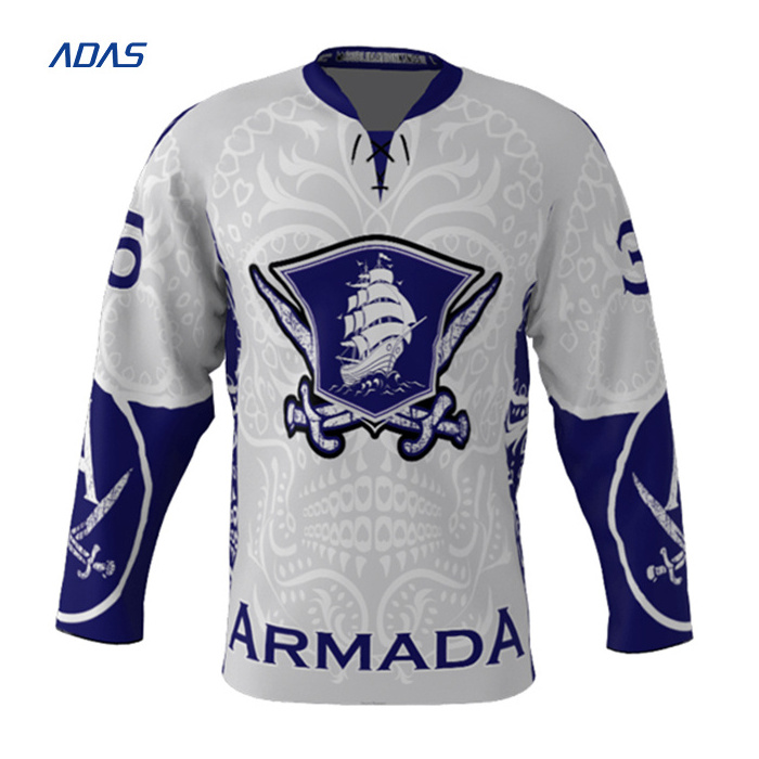 Plain Cut And Sew Applique Ice Hockey Jersey, Tackle Twill Hockey Jersey