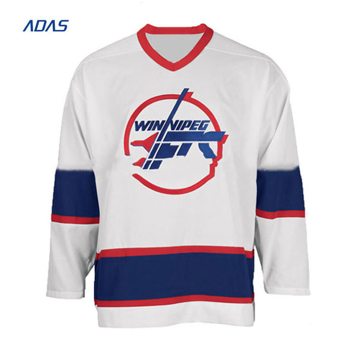 Plain Cut And Sew Applique Ice Hockey Jersey, Tackle Twill Hockey Jersey