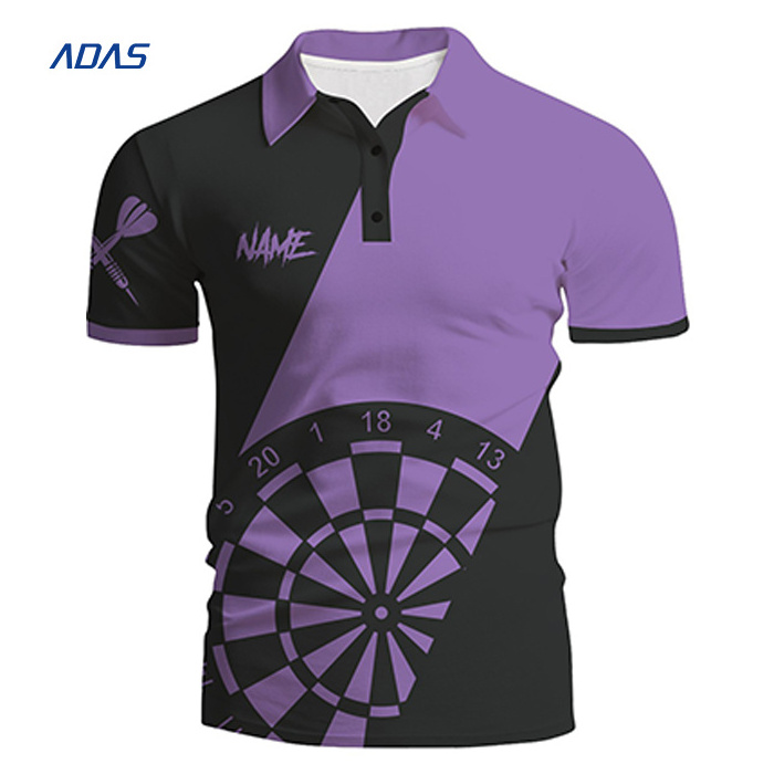 Cheap Custom Logo Dart Polo Sublimation Print Jersey Embroidery Zipper Design Your Own For Team Darts Shirt