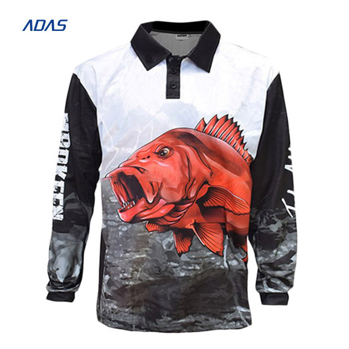 Custom Quick Dry Fishing Shirts, Wholesale Fishing Shirt Fishing Wear Digital Printing Shirts & Tops Men 10-15 Days Sportswear