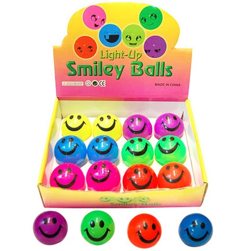 Hot Selling Wholesale Price Durable TPR Smiley Face Chew Toy Interactive Elastic Funny Flashing Indoor Outdoor Training Tools