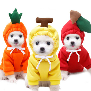 Cute Pet Clothes Frog Banana Carrot Apple Shaped Hoodies For Dogs And Cats Funny Fruit Pet Apparel Halloween Christmas Costume