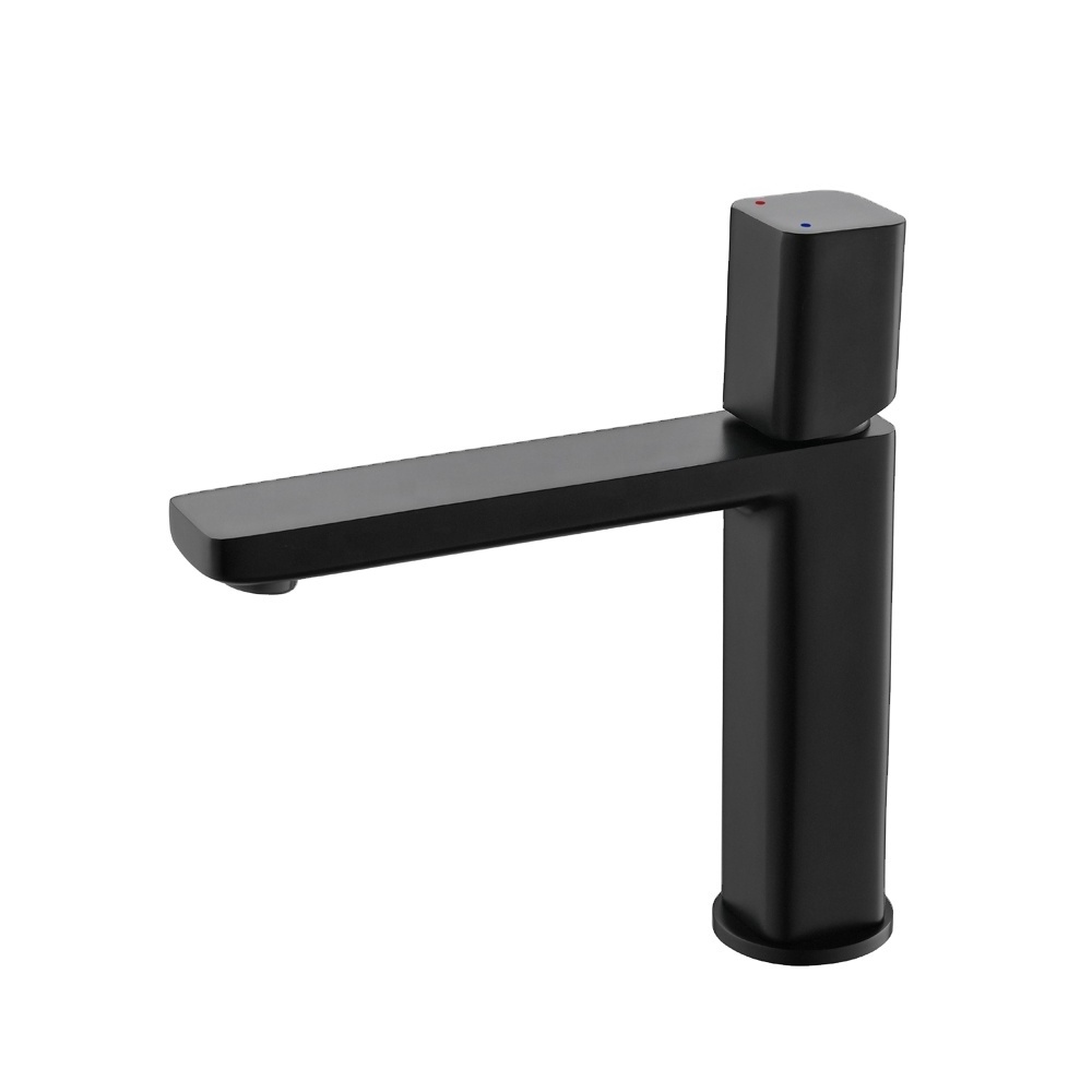 Safety health taps single hole matte black bathroom wash basin copper faucet