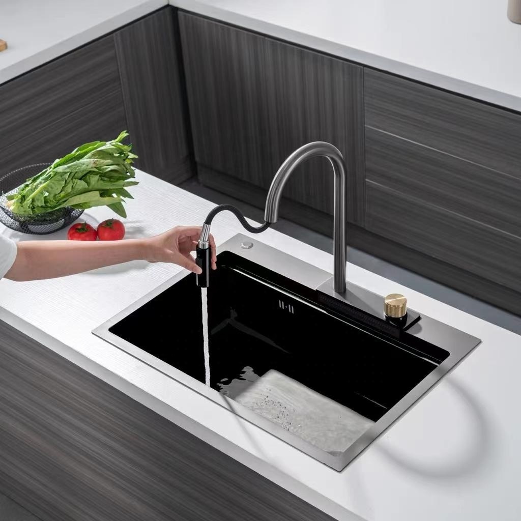 Aideal low lead copper pull out spray faucet multifunction kitchen sink taps with side sprayer and cup-type washer