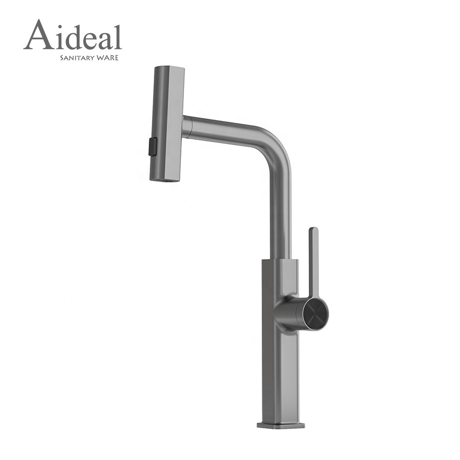 Aideal innovative design 360 rotating sprayhead 3 function waterfall kitchen sink with rainfall faucet