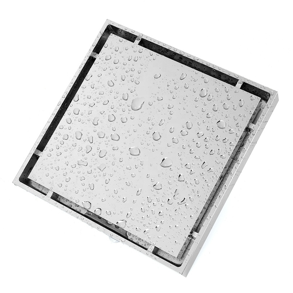 Modern design shower and bathroom balcony accessories 12cm brass chrome tile insert anti-insec floor drain