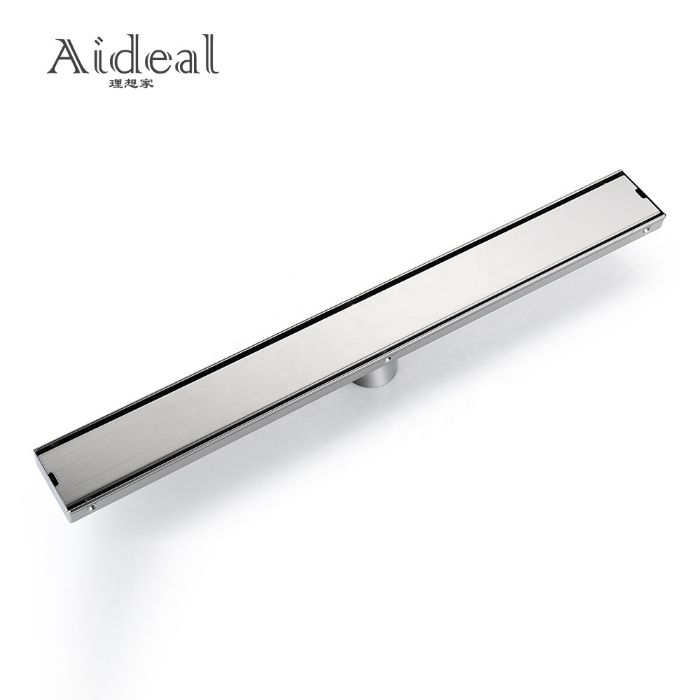 Bathroom and toilet drainage double sided use tile insert stainless steel linear shower floor drain