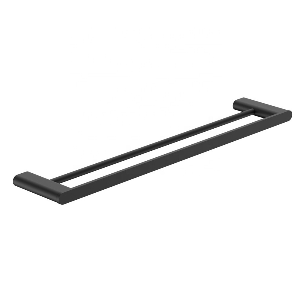 Matte black customized wall mount install stainless steel accessories bathroom 4 piece set single towel bar