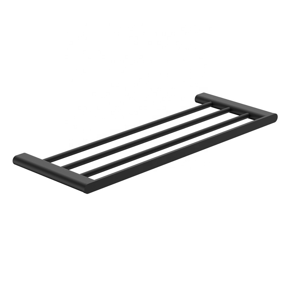 Matte black customized wall mount install stainless steel accessories bathroom 4 piece set single towel bar