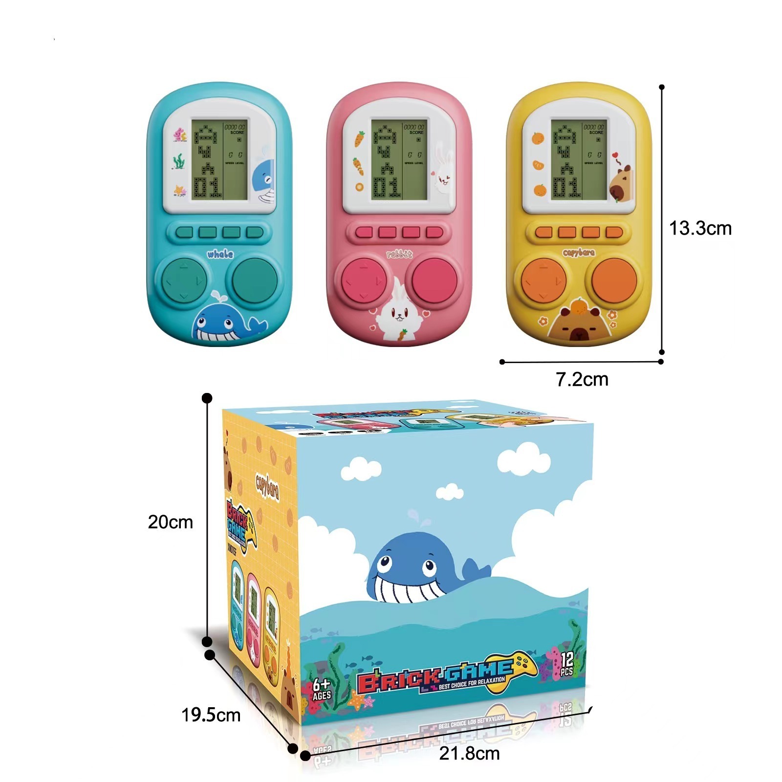 Wholesale Retro Mini Cheap Classic Handheld Game Console Russian Blocks Game Console With Built-in Puzzle Brick Building Games