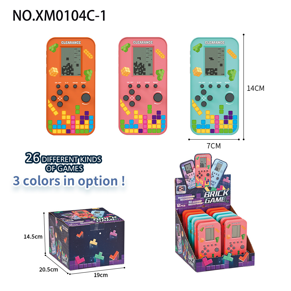 Wholesale Retro Mini Handheld Game Players Children's Classic Puzzle Brick Building Games Russian Blocks