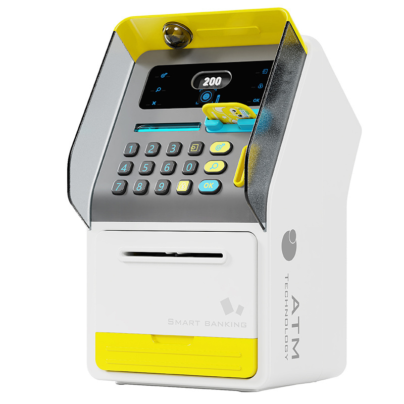 2024 New Cash Machine Password Box Children Large Savings Piggy Bank With Face Atm Piggy Bank Recognition