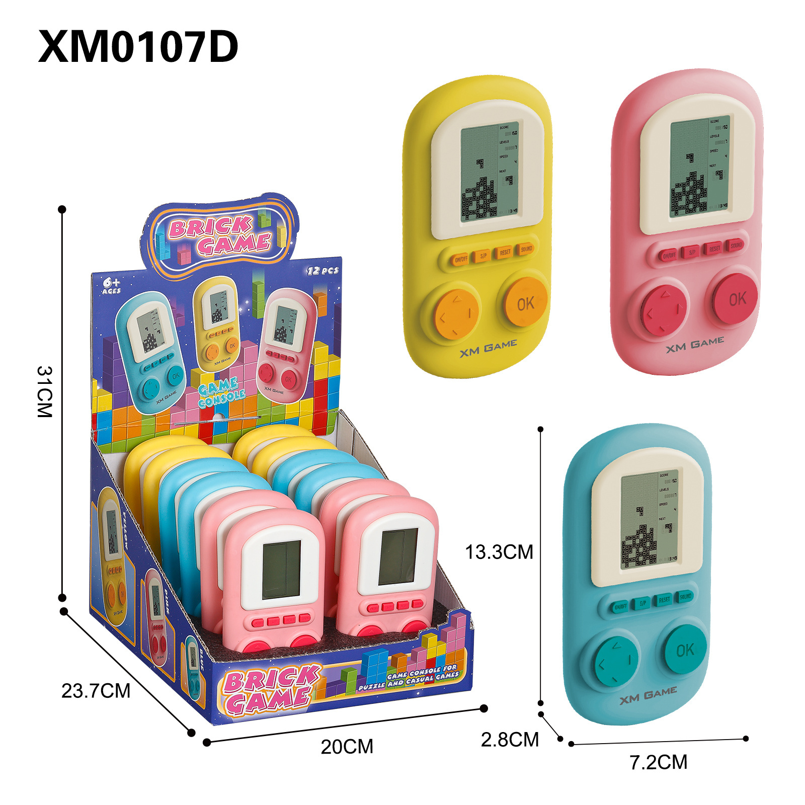 Wholesale Retro Mini Handheld Game Players Children's Classic Puzzle Brick Building Games Russian Blocks