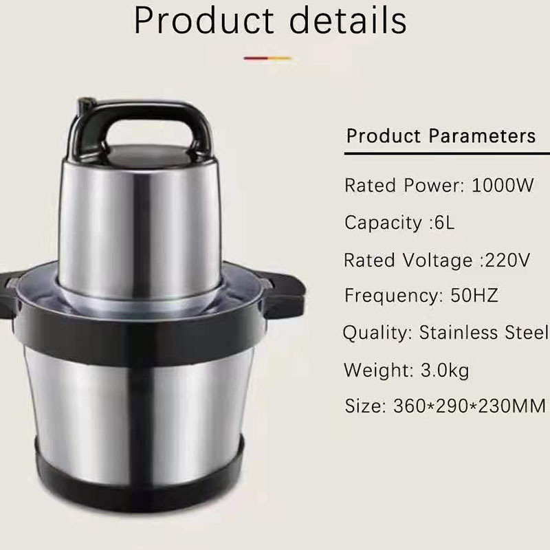 Stainless Steel Vegetable Blender Mixer Food Processor2L 6L 10L Meat Grinder Machine Chopper Mincer