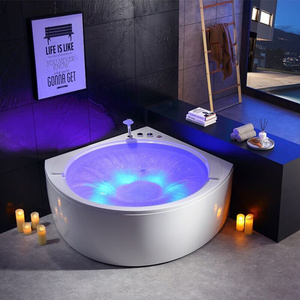 Factory Hot Sale Sexy Indoor Japanese Hydro Massage Air jet 2 Person Whirlpool Bathtub with Led Lights