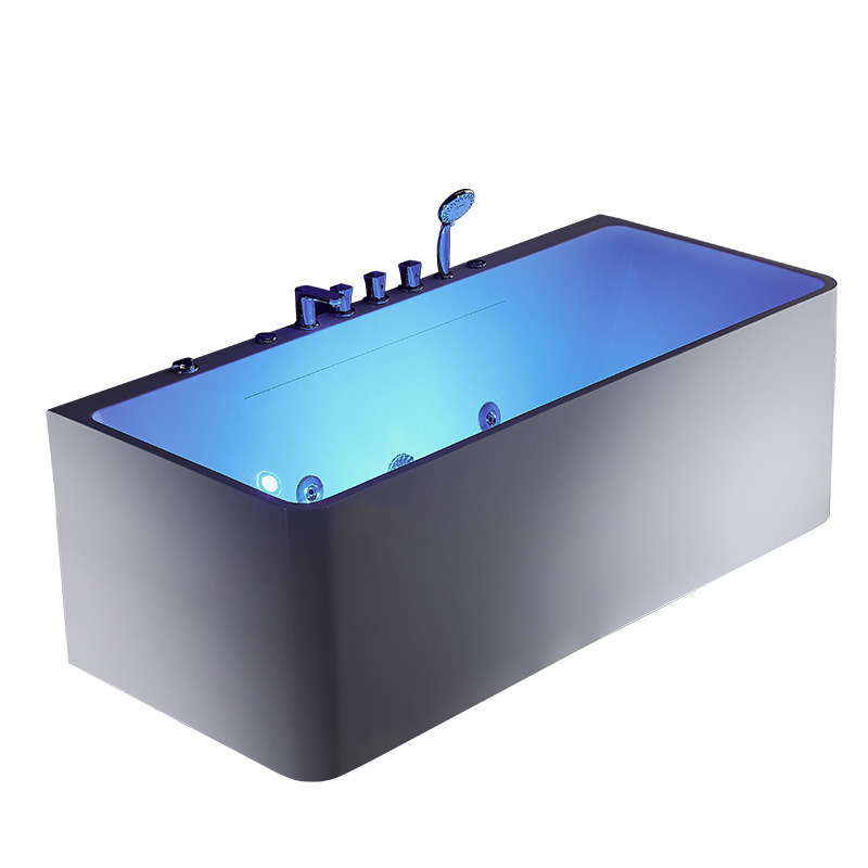 Design Freestanding Big Air Jet Bubble 2 Person Functional Acrylic Hydro Spa Massage Glass Whirlpool Bathtub