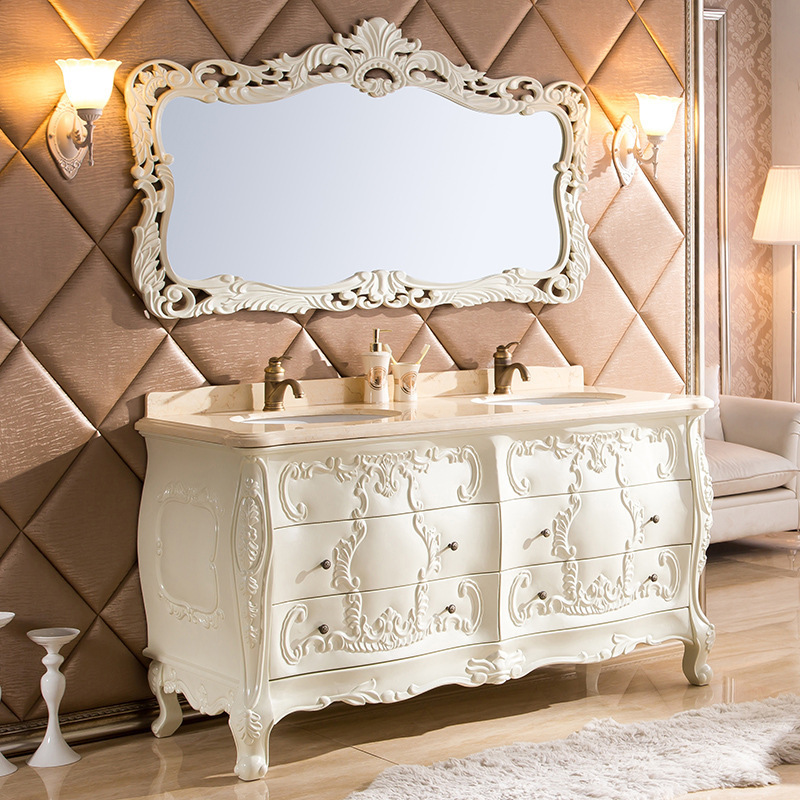 European luxury classic complete set bathroom vanities cabinet italian french style antique solid wood bathroom vanity