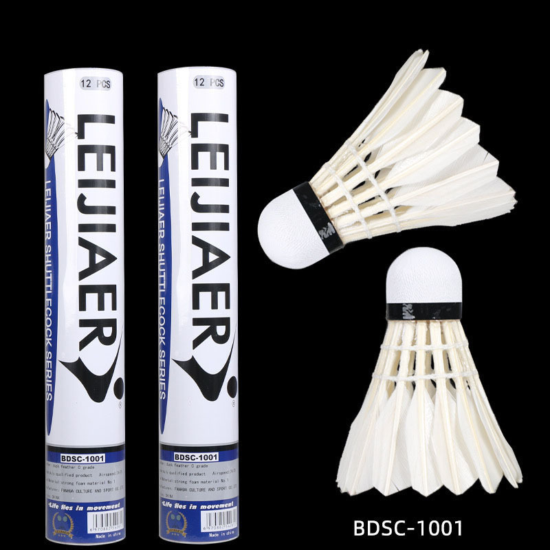 12 White Stable Durable Aeroplane Badminton Shuttlecock Goose Feather