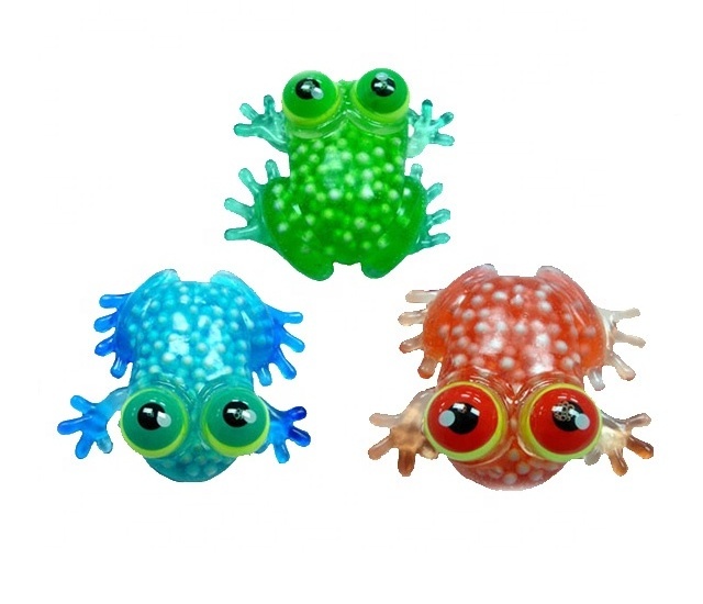 squishy moving eyes rubber frog toy