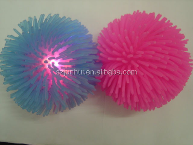 soft plastic light up long hair puffer ball