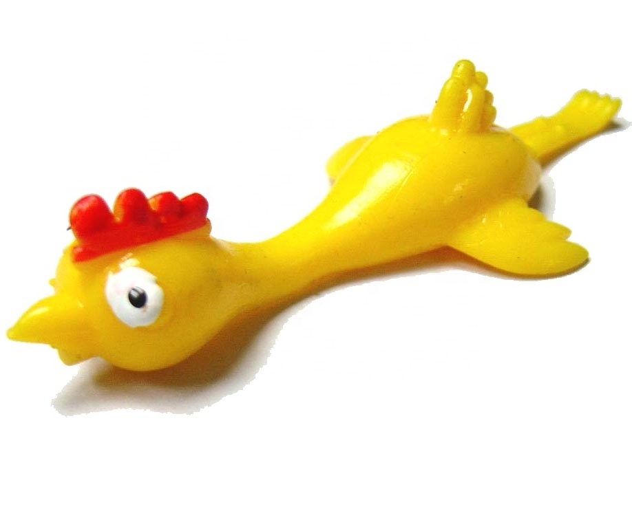 Plastic slingshot stretchy chicken flying animal toys