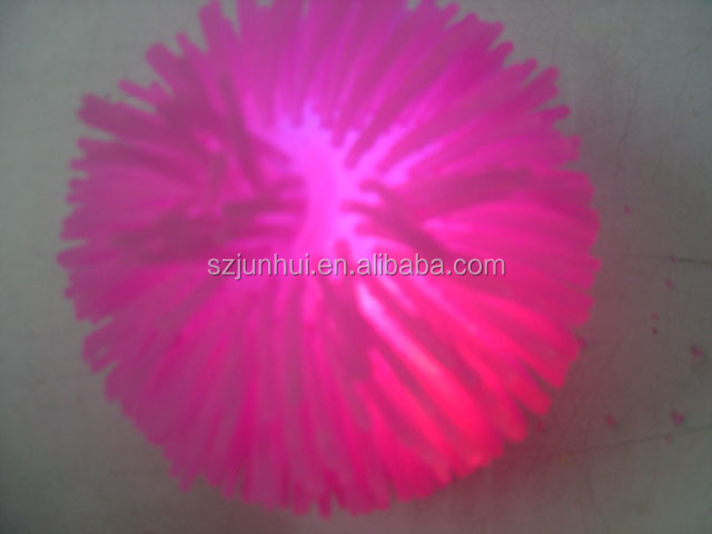 soft plastic light up long hair puffer ball