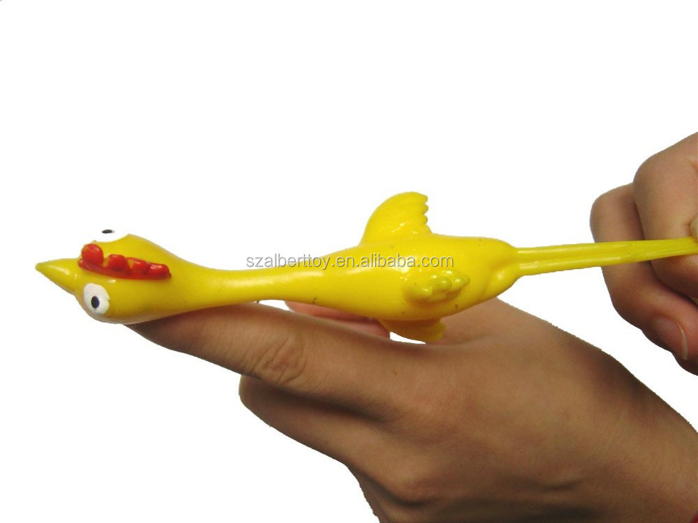 Plastic slingshot stretchy chicken flying animal toys