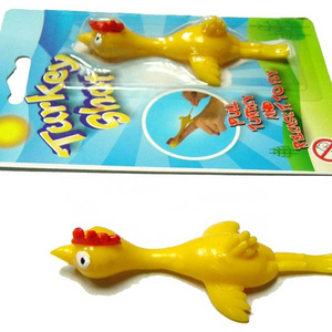 Plastic slingshot stretchy chicken flying animal toys