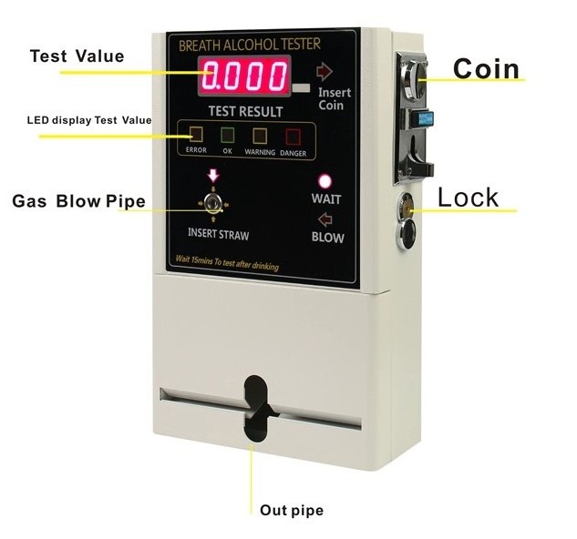 Vending machine /Coin-operated alcohol meter/alcohol tester High Sensitivity And Reliable Accuracy Breathalyzers