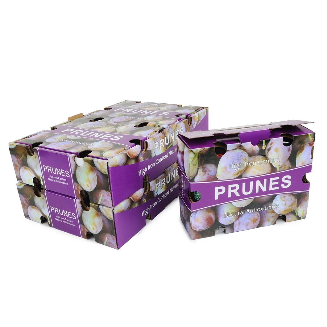 Wholesale High Quality Customization Printed Corrugated Foldable Fruits Packing Box for Prune Pear Orange Apple Mango Vegetable