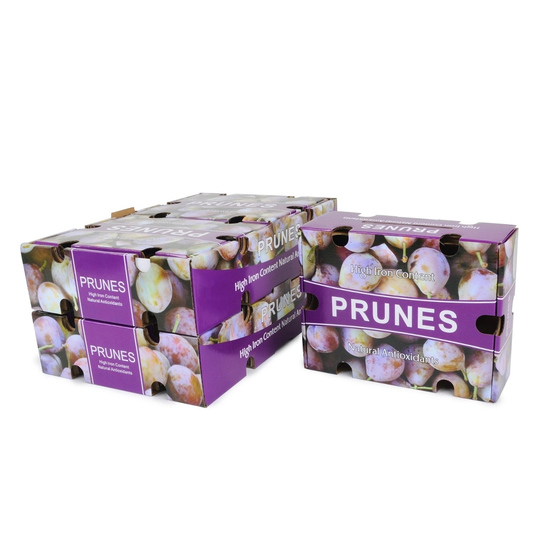 Wholesale High Quality Customization Printed Corrugated Foldable Fruits Packing Box for Prune Pear Orange Apple Mango Vegetable