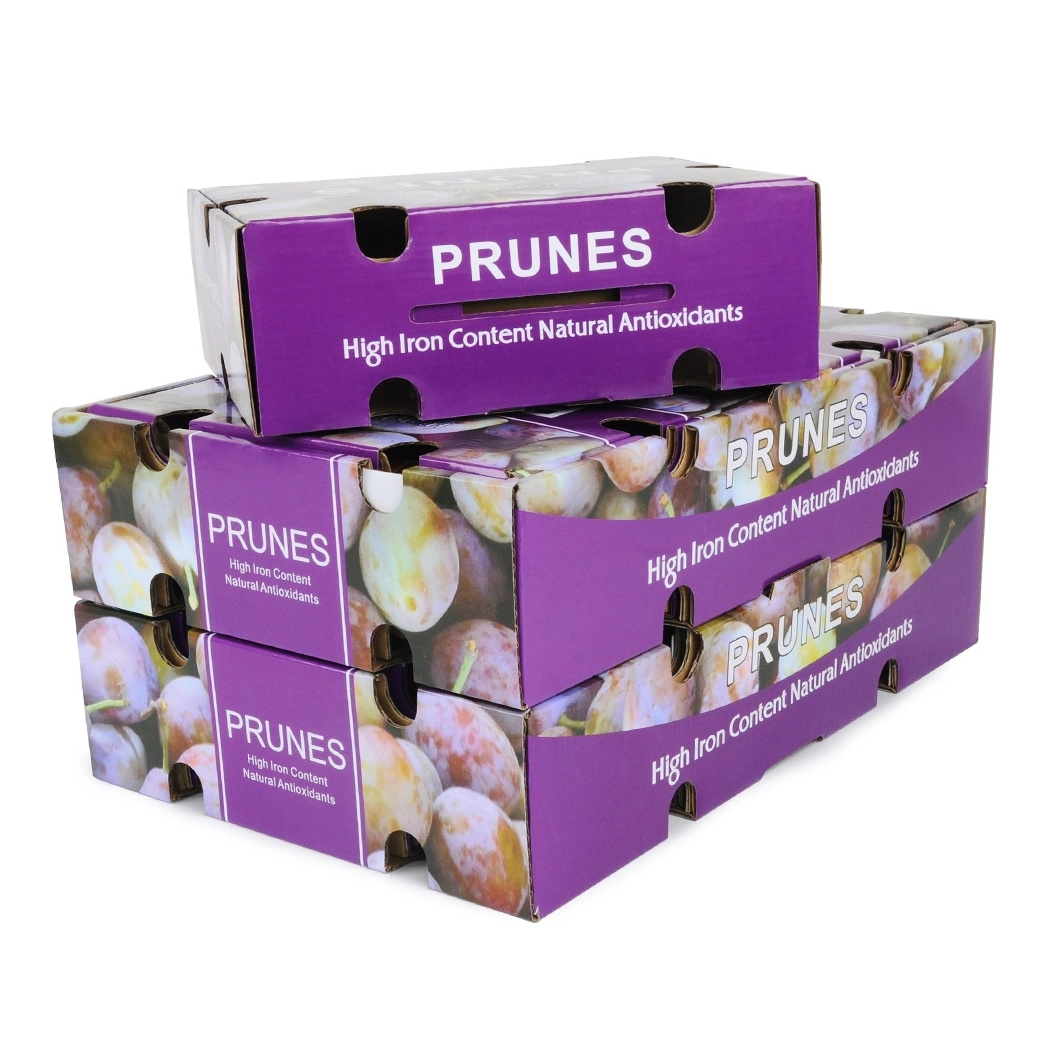 Wholesale High Quality Customization Printed Corrugated Foldable Fruits Packing Box for Prune Pear Orange Apple Mango Vegetable