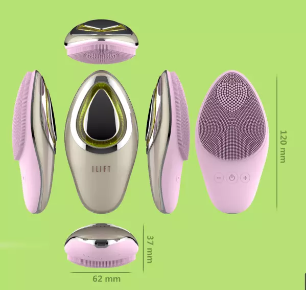 Waterproof Face Skin Cleansing Brush Machine Supplier 8 In 1 Electric Rotating Spin Facial Cleanser Brush With LED light