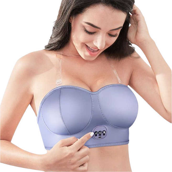 USB rechargeable wireless sexy EMS breast massager electric chest Enhancer Device