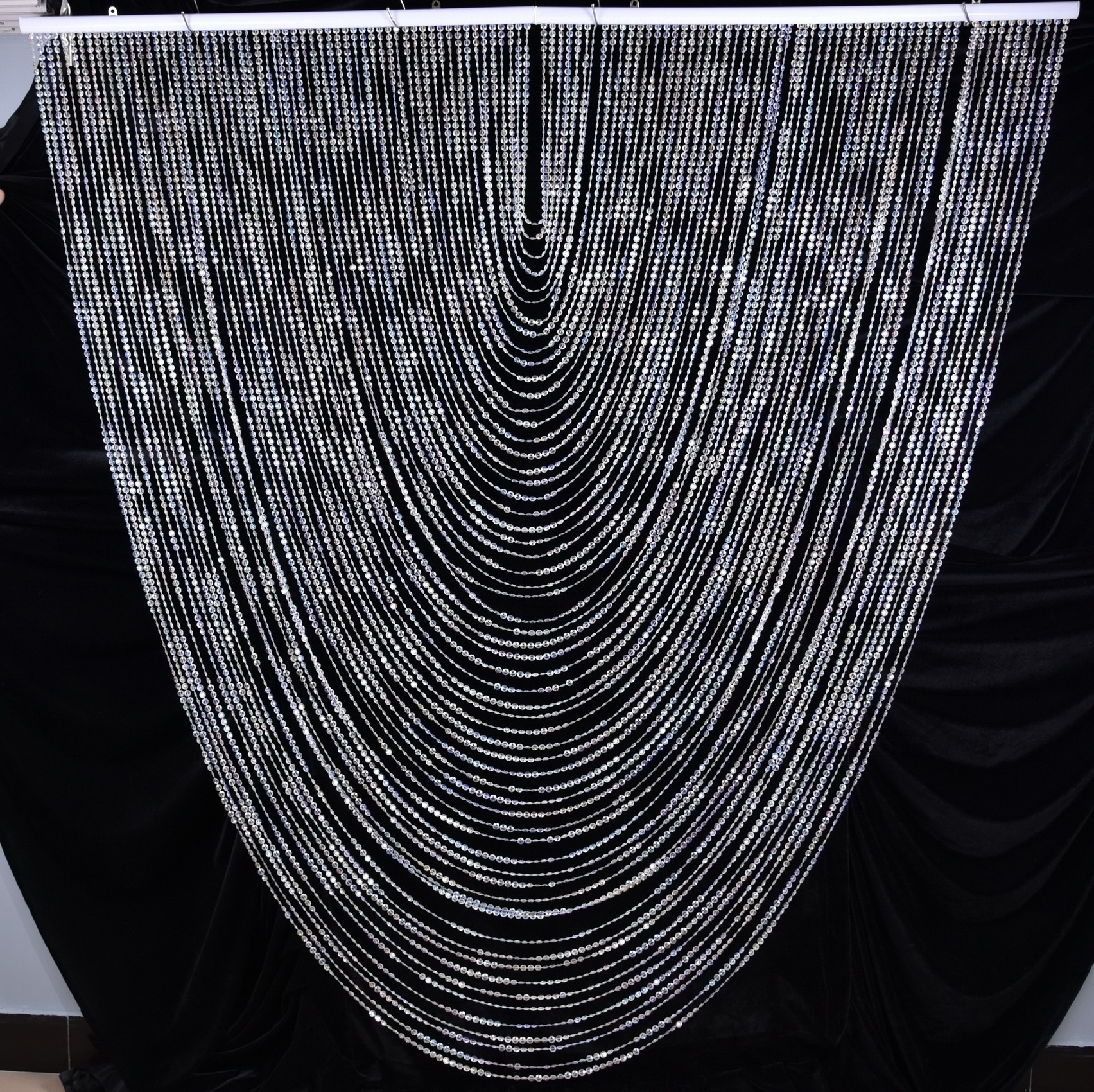 Ceiling decor Jewel Crystal Iridescent Diamond Cut Swag Beaded Curtain