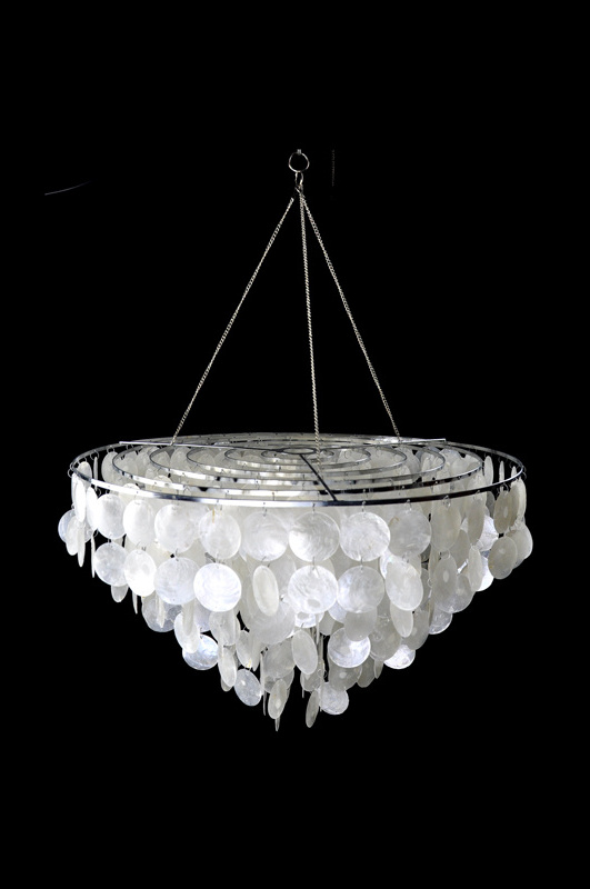 Home decor fashion  white capiz  seashell   chandelier