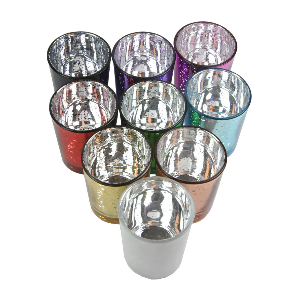 Colorful Mercury Glass Tealight Candle Holder cheap bulk glass votive candle holders