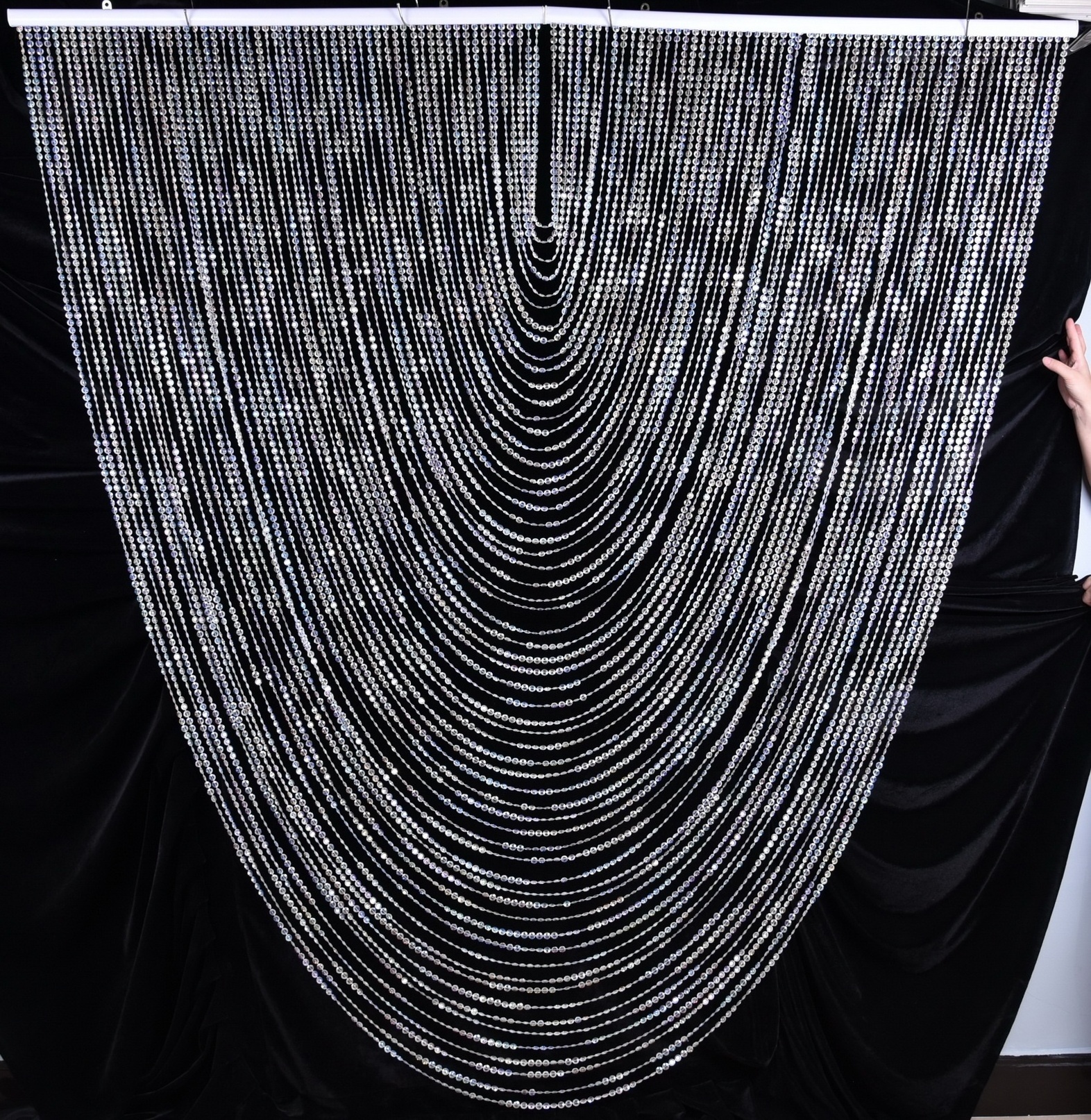 Ceiling decor Jewel Crystal Iridescent Diamond Cut Swag Beaded Curtain