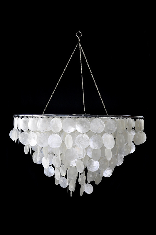 Home decor fashion  white capiz  seashell   chandelier