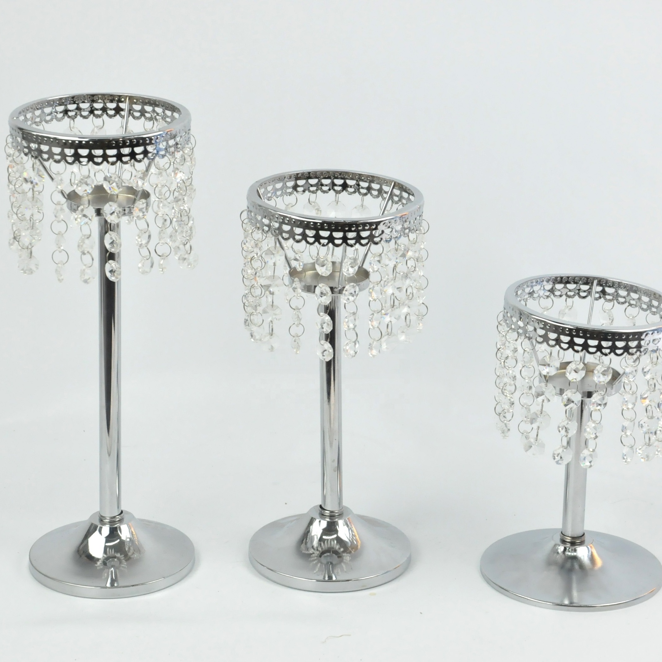 Crystal  acrylic set 3  tealight candle holder centerpieces