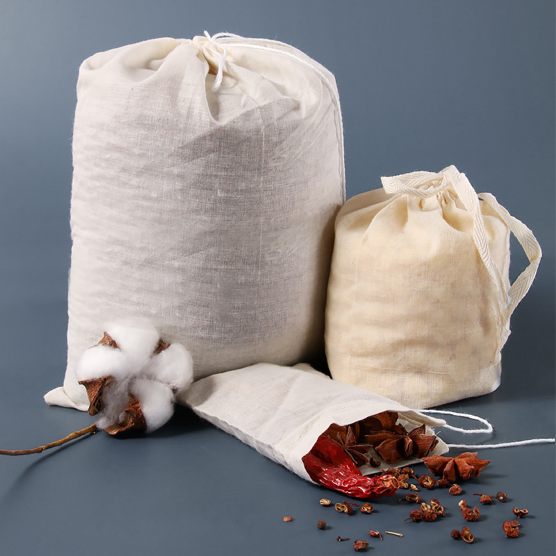 Drip coffee filter bag organic thin cotton empty fabric bag cloth muslin mesh tea coffee filter bags